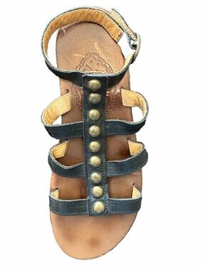 Fiorentini + Baker black leather studded flat sandals | US 8